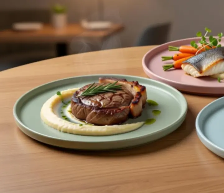 Elegancko zaserwowane dania główne w restauracji NAXSOL ENTERPRISES LTD
